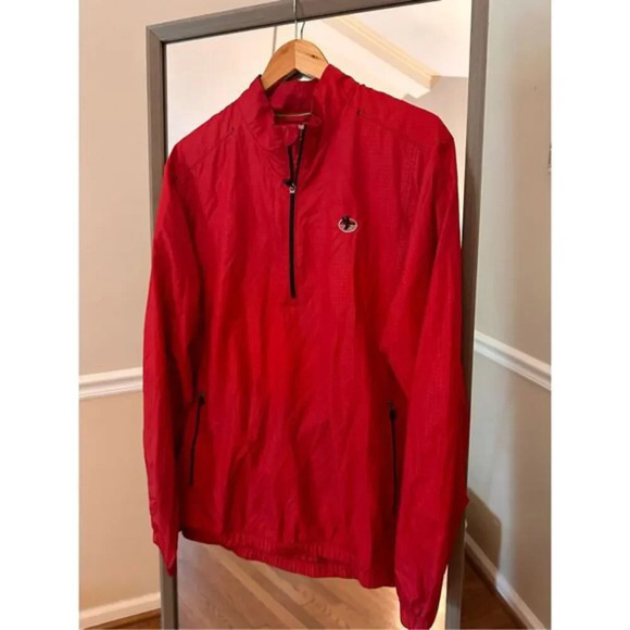 Adidas Windbreaker Red Jacket Size Large - Picture 1 of 5